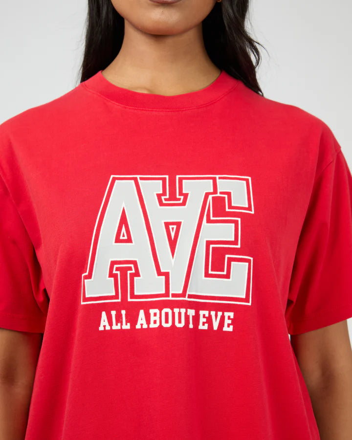 All About Eve Monogram Relaxed Tee - Scarlet