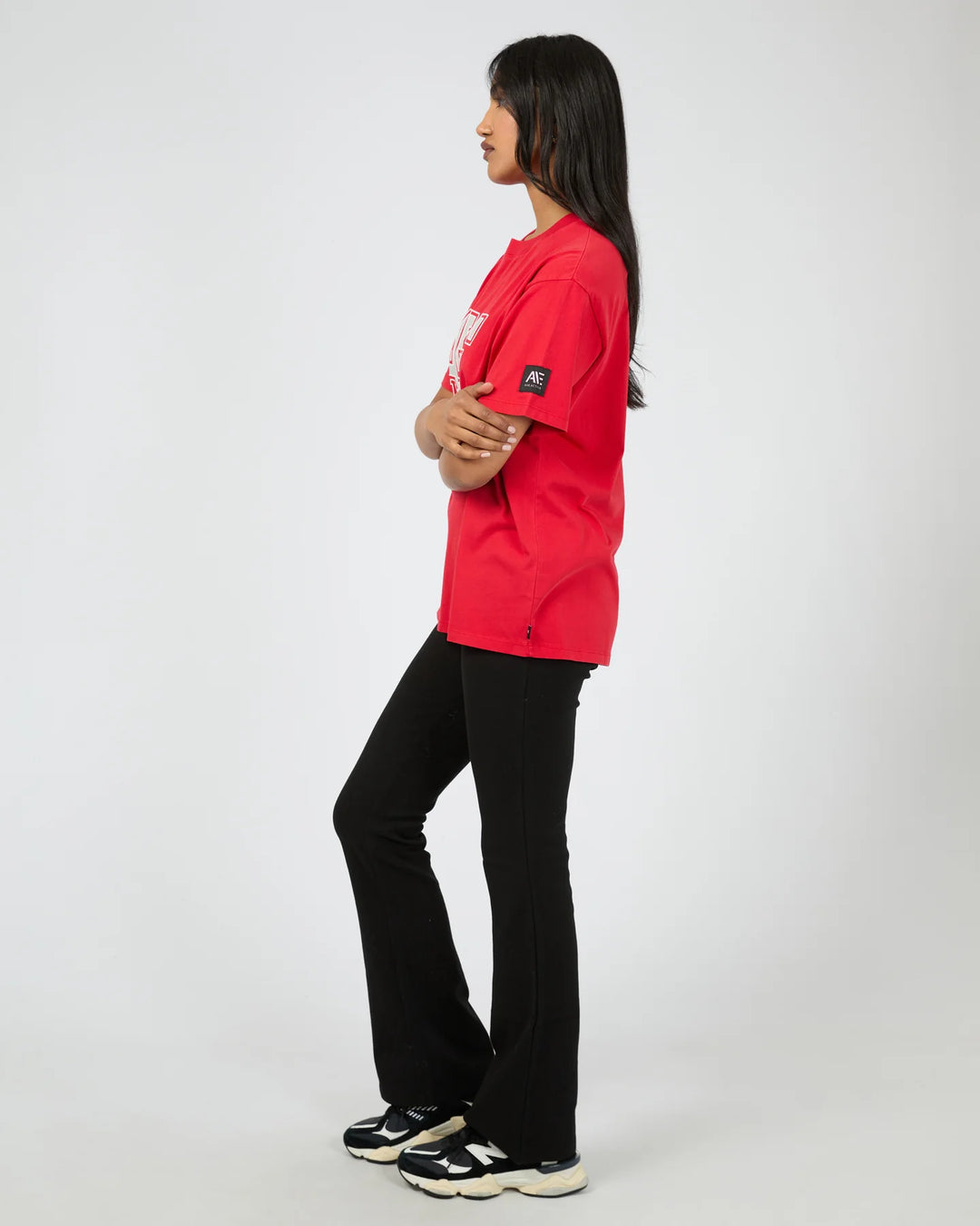 All About Eve Monogram Relaxed Tee - Scarlet