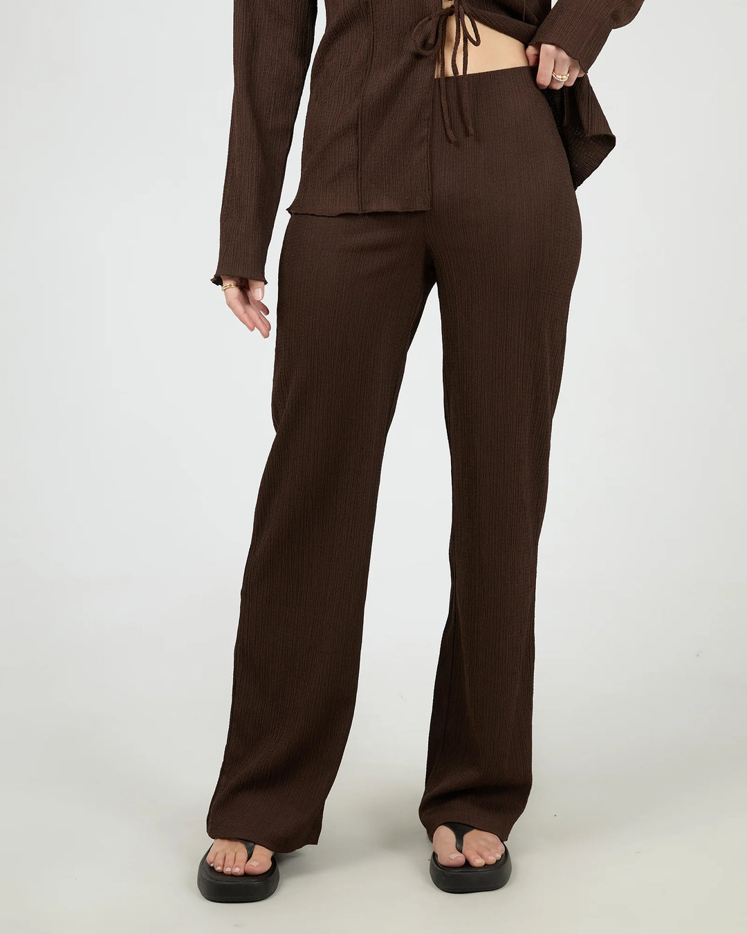 All About Eve Shania Knit Pant-Brown