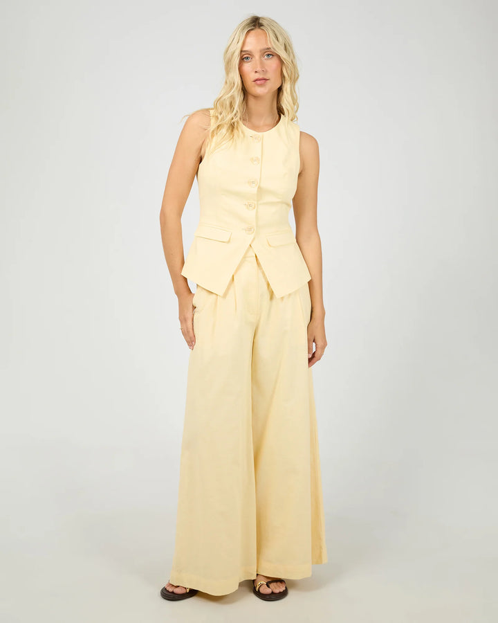 All About Eve Alessa Linen Vest - Yellow