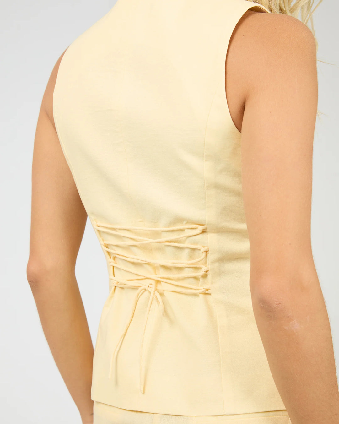 All About Eve Alessa Linen Vest - Yellow