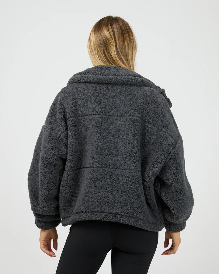 All About Eve Cosy Club Teddy Jacket - Charcoal
