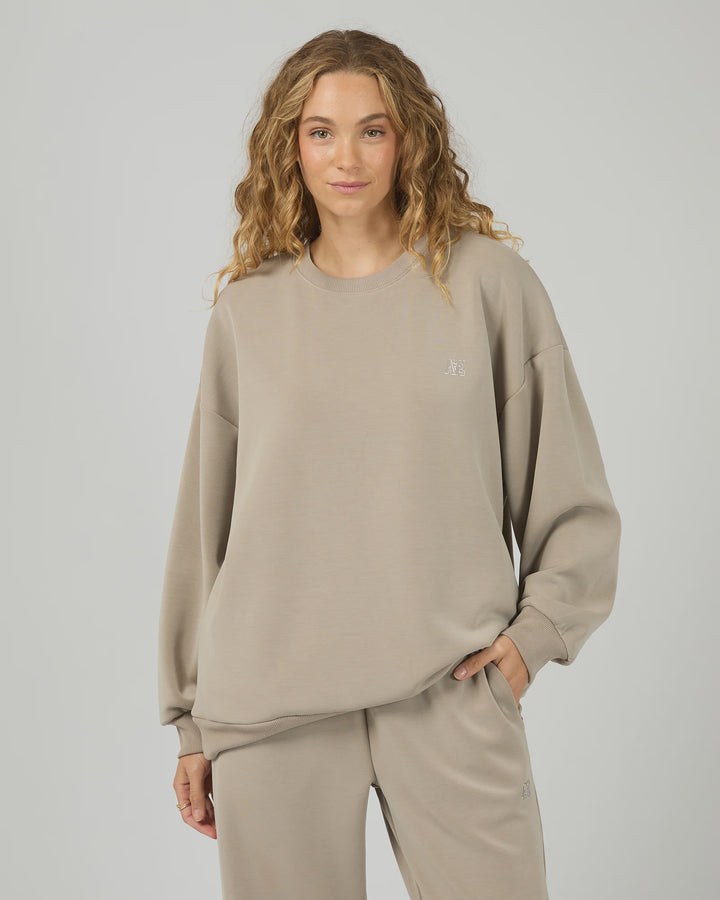 All About Eve Luxe Active Box Crew - Stone