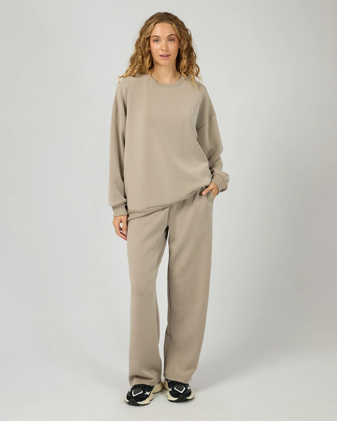 All About Eve Luxe Active Box Crew - Stone
