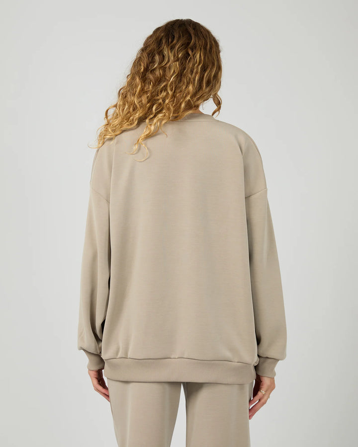 All About Eve Luxe Active Box Crew - Stone