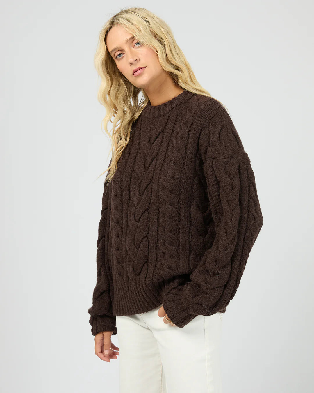 All About Eve Higgins Cable Knit - Brown