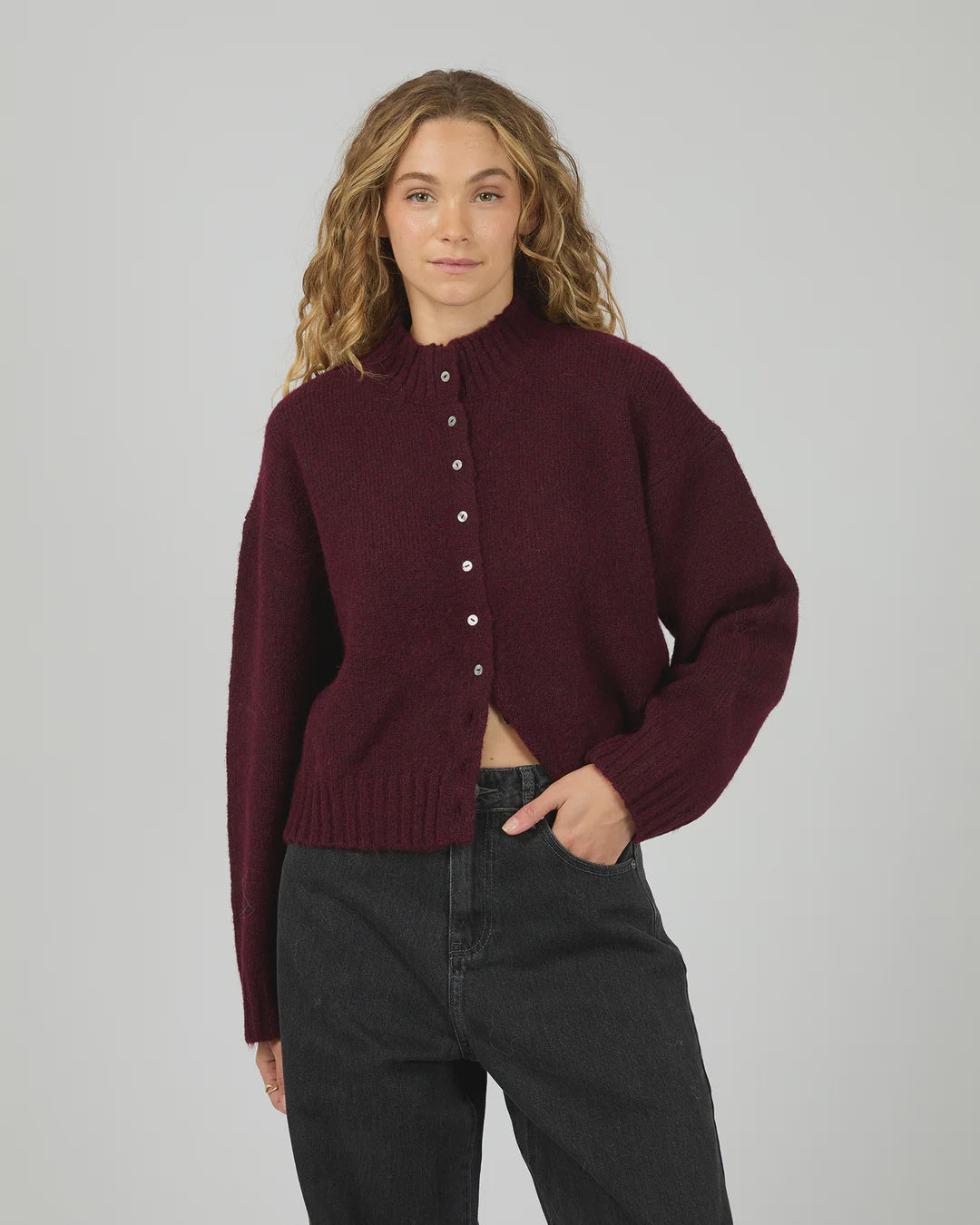 All About Eve Rosalia Cardigan - Wine