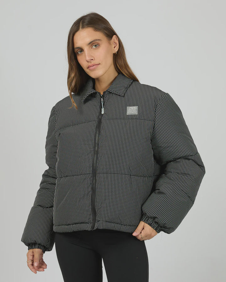 All About Eve In Check Puffer - Check
