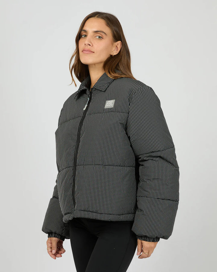 All About Eve In Check Puffer - Check