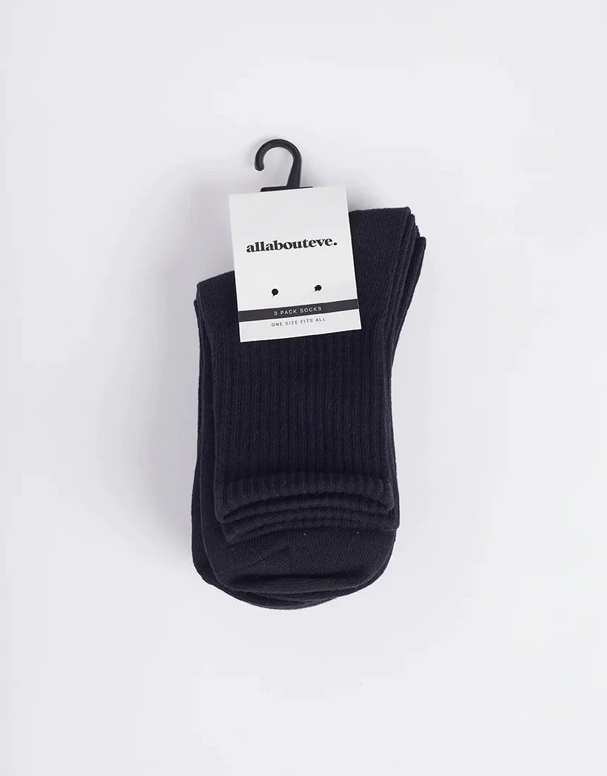 AAE Ankle 3pk Sock- Black