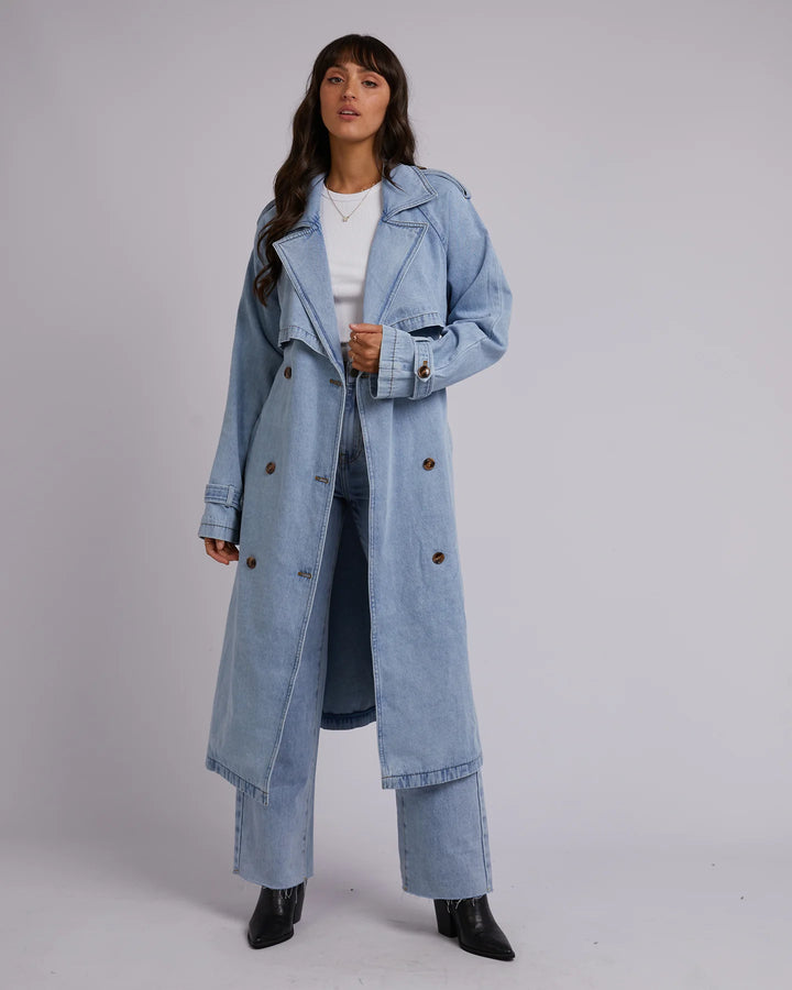 All About Eve Rio Trench Coat- Blue