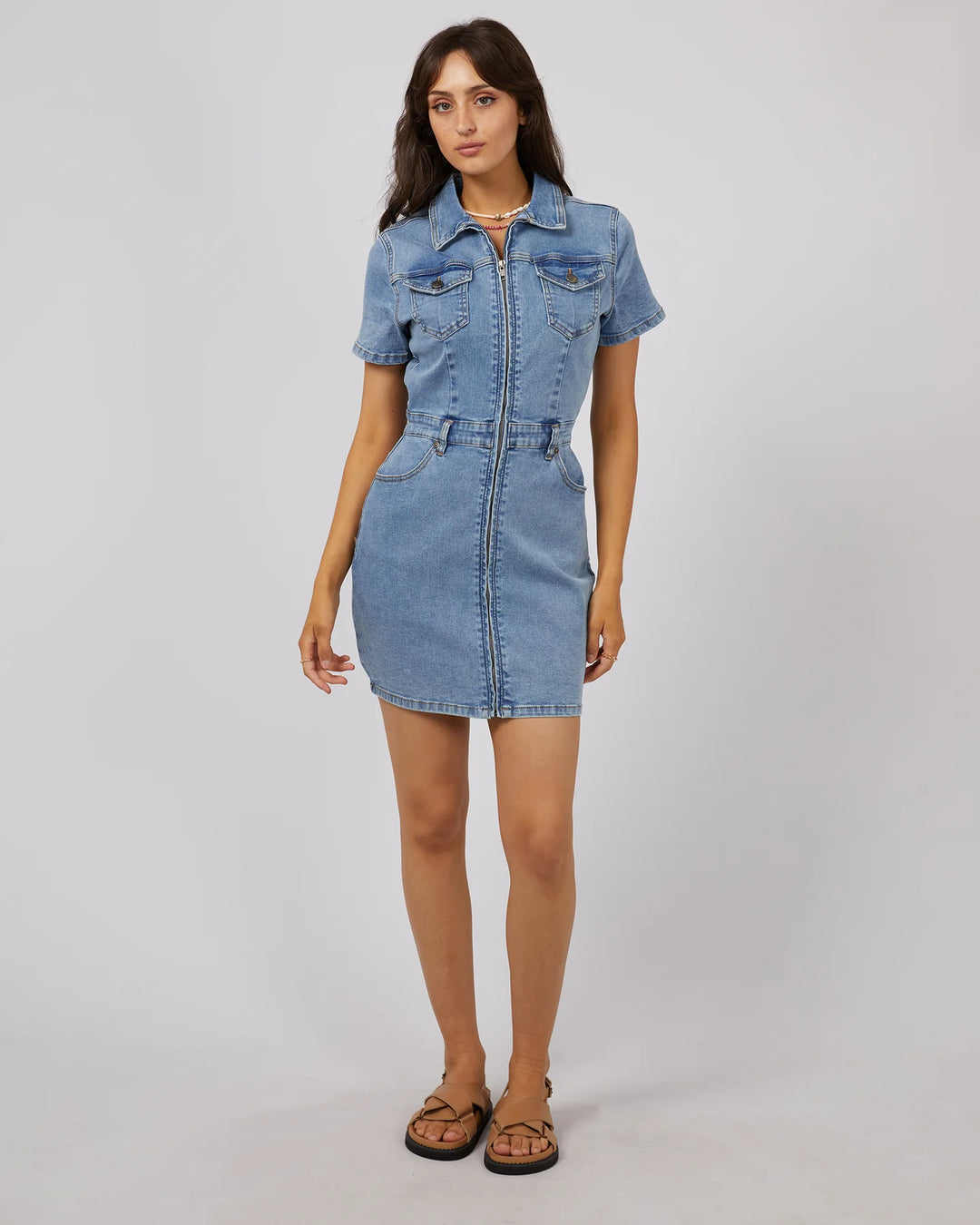 All About Eve Nicky Denim Dress - Light Blue