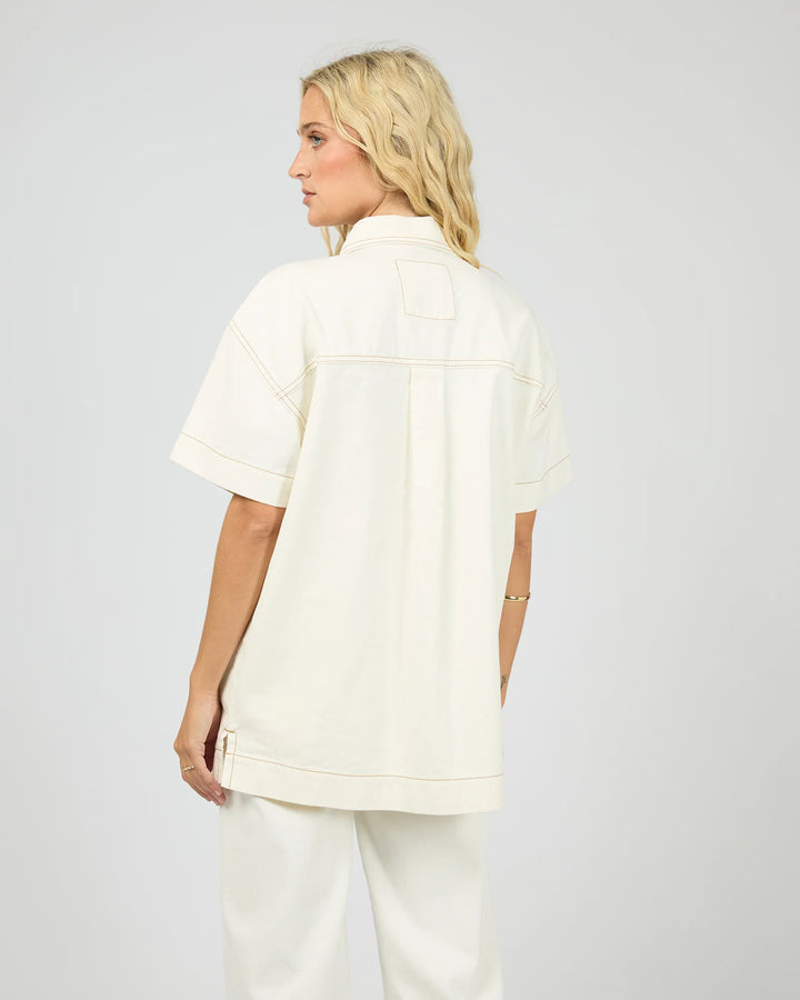 All About Eve Simi Denim Shirt - Vintage White