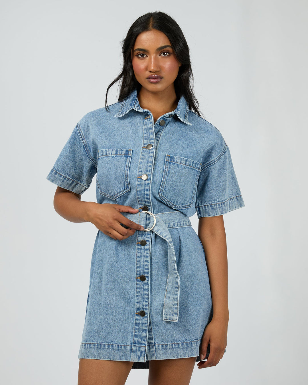 All About Eve Sunny Denim Dress - Light Blue