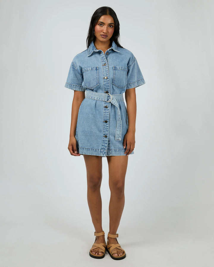 All About Eve Sunny Denim Dress - Light Blue