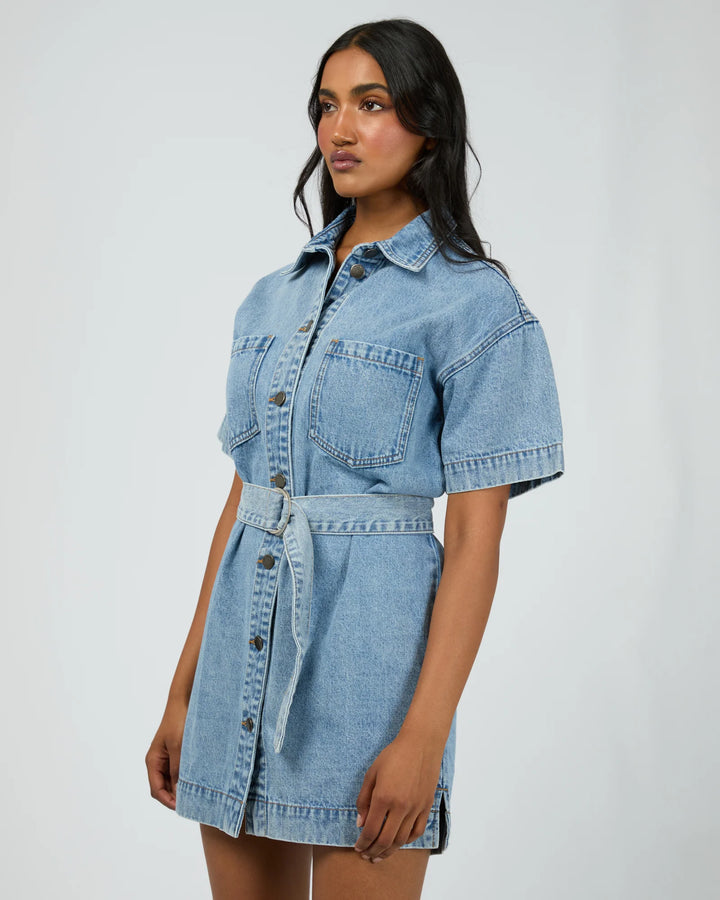 All About Eve Sunny Denim Dress - Light Blue