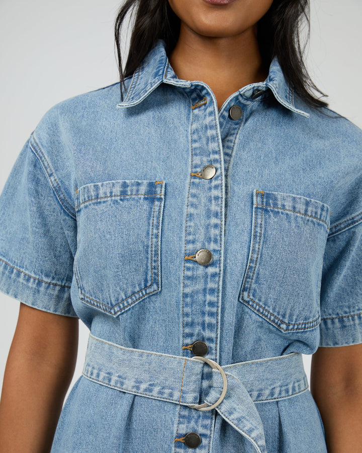 All About Eve Sunny Denim Dress - Light Blue