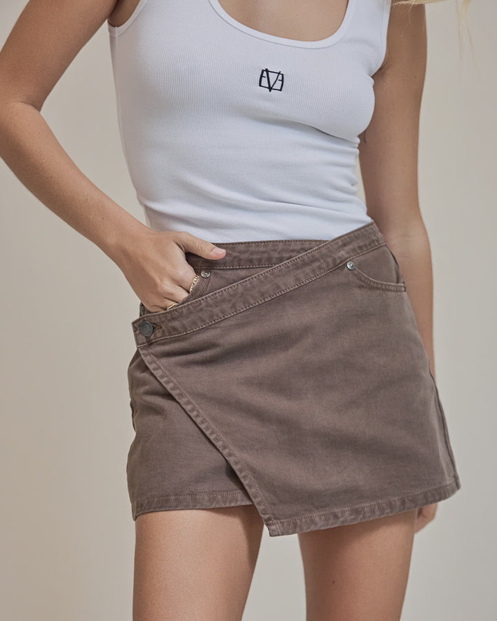 All About Eve Lenni Mini Skort - Cocoa