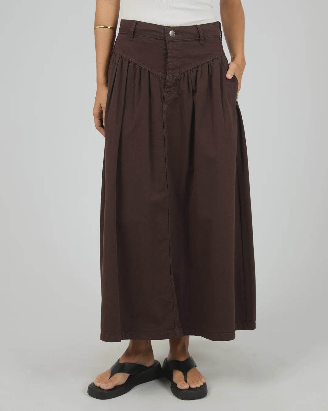 All About Eve Arlo Maxi Skirt - Brown