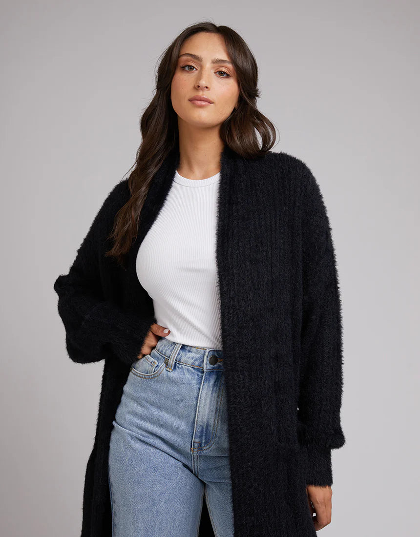 All About Eve Missy Longline Cardi - Black