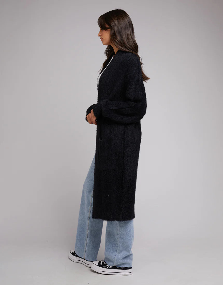 All About Eve Missy Longline Cardi - Black