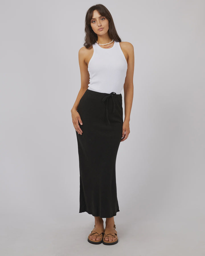 All About Eve Luxe Linen Maxi Skirt - Black