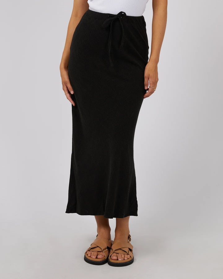 All About Eve Luxe Linen Maxi Skirt - Black