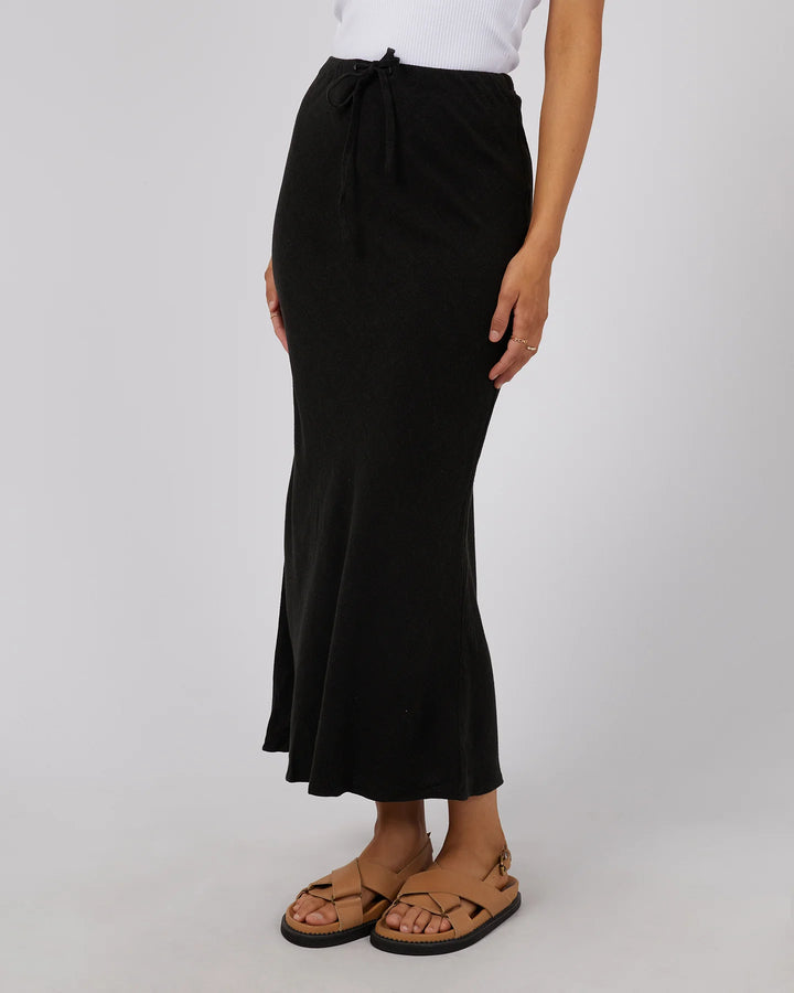 All About Eve Luxe Linen Maxi Skirt - Black