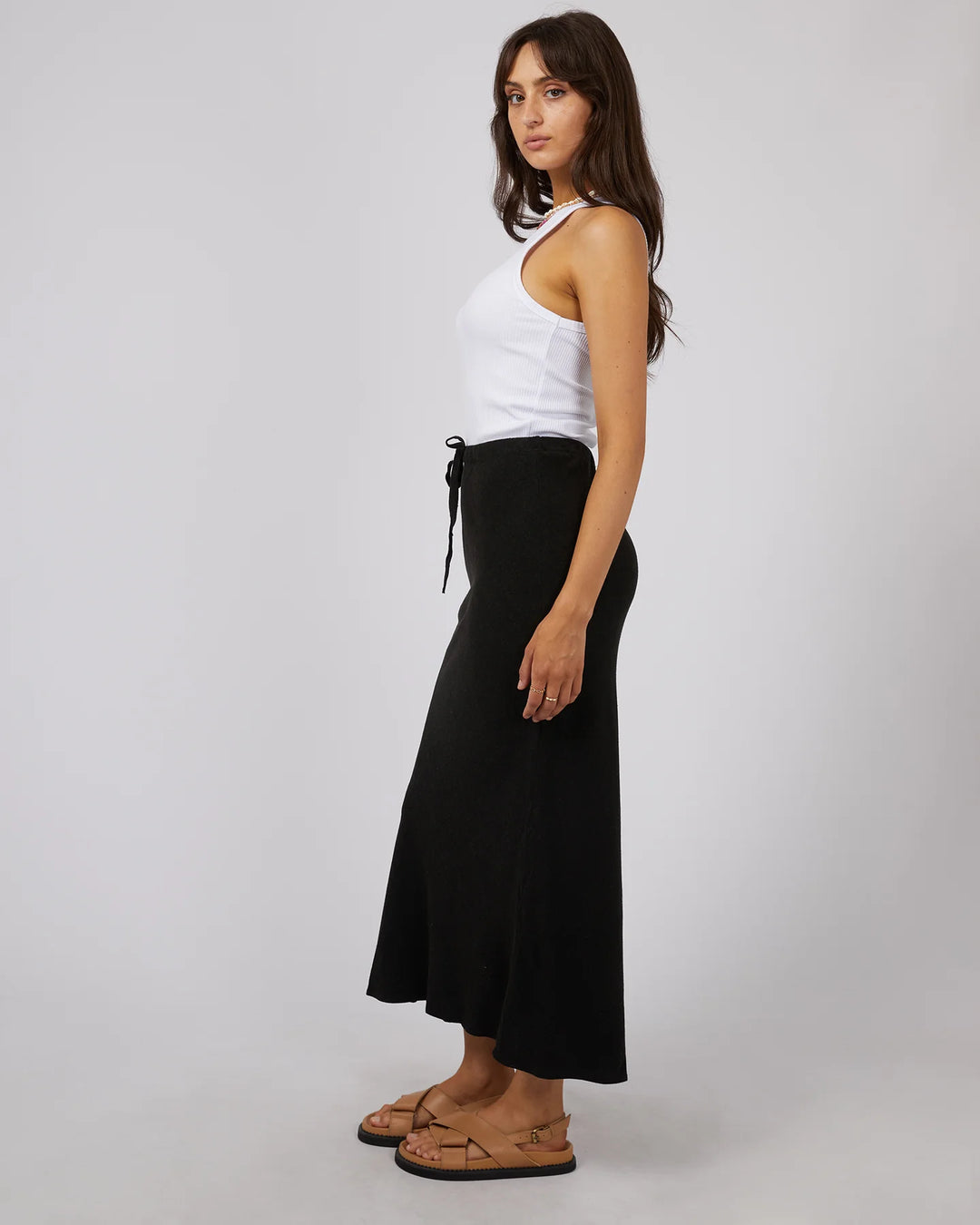 All About Eve Luxe Linen Maxi Skirt - Black