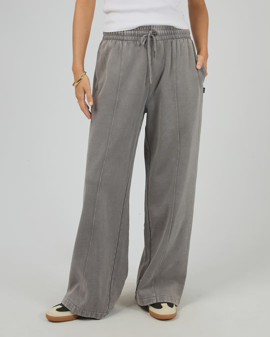 All About Eve Vintage Wide Leg Trackpant - Charcoal
