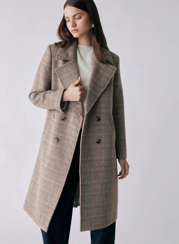 Esmaee Lodge Coat - Taupe Check