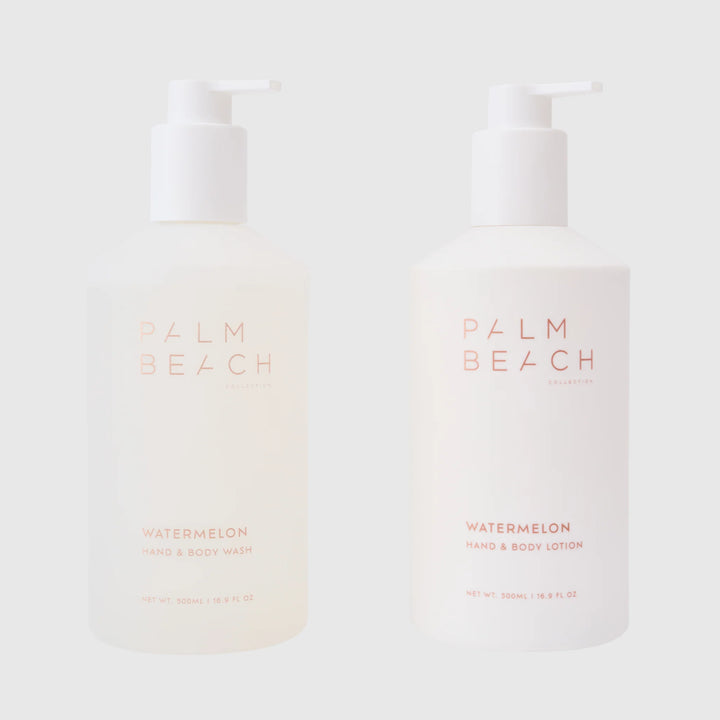 Palm Beach Collection 500ml Hand + Body Wash & 500ml Lotion Set - Watermelon