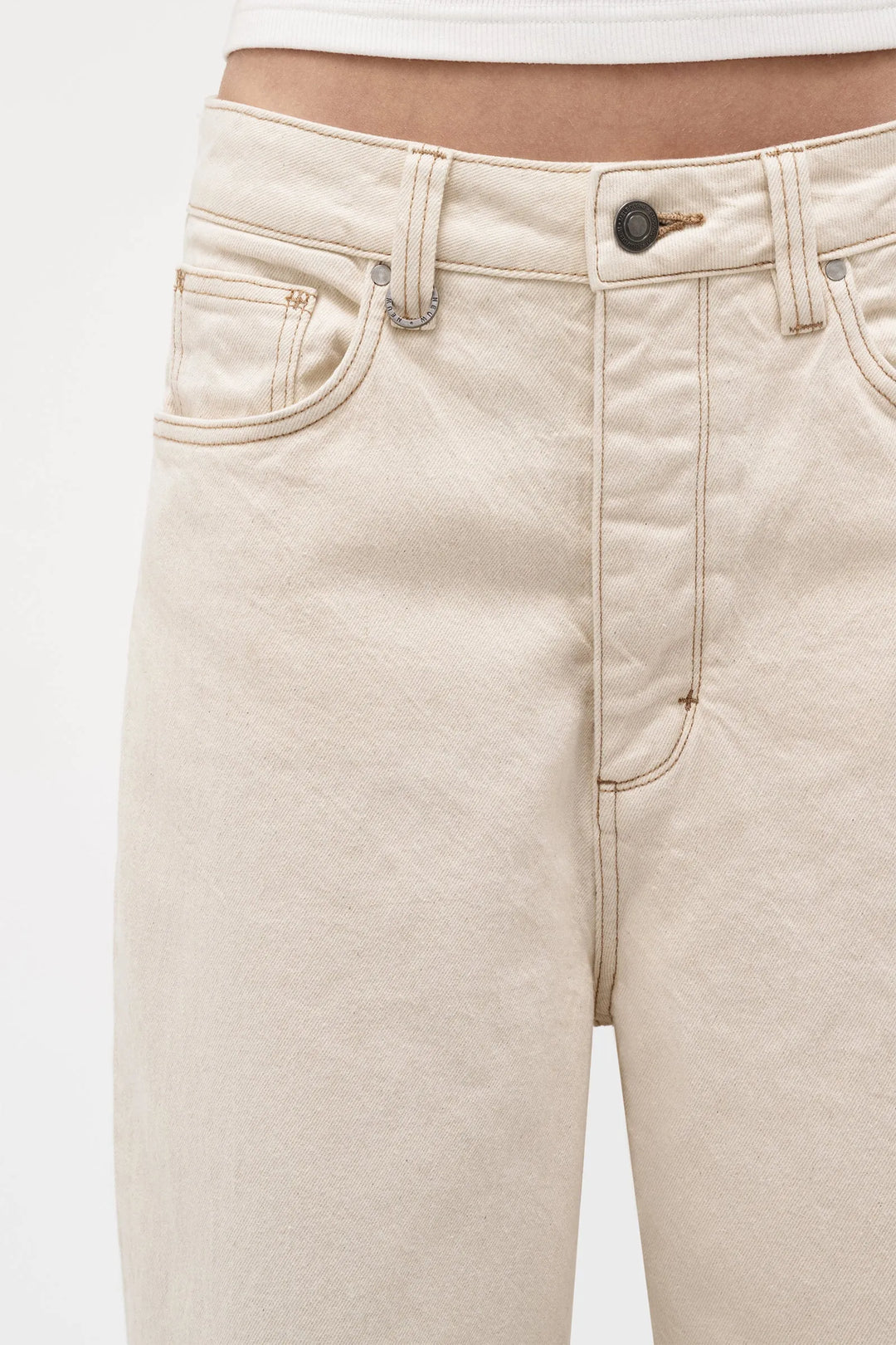 Neuw Denim Yoko Baggy Crop Jean - Cream