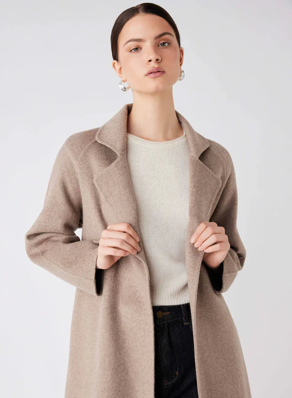 Esmaee Adele Double Faced Wool Coat - Mushroom