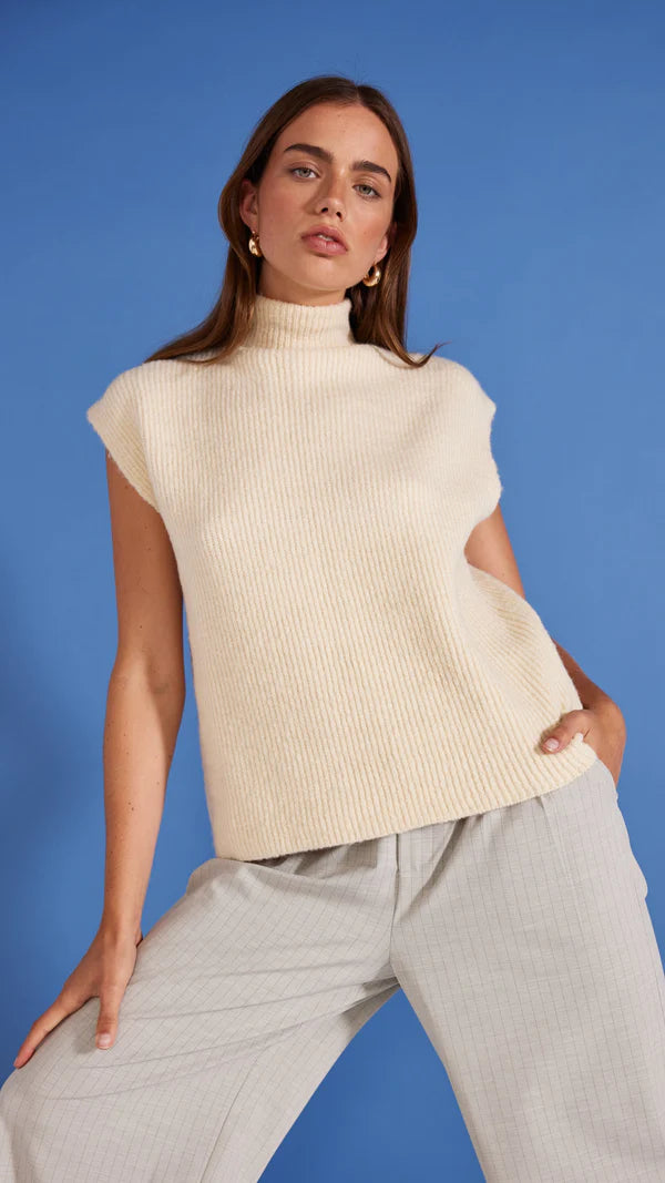 Staple The Label Kairi Knit Top - Cream