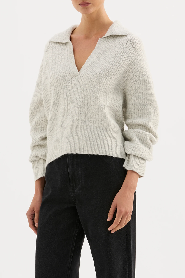 Nude Lucy Coleen Rugby Knit - Grey Marle