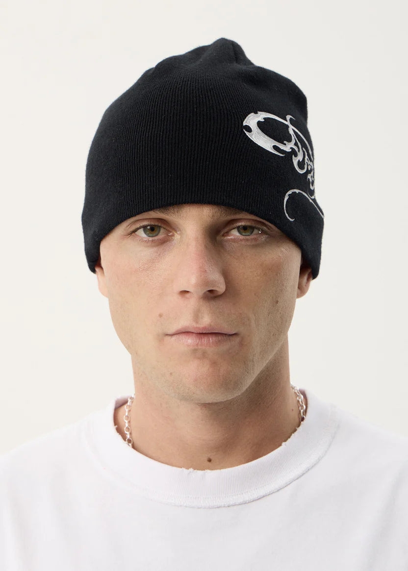 Afends Razor Skull Beanie - Black