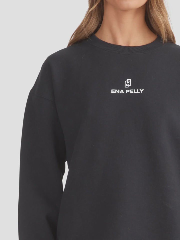 Ena Pelly Lexi Monogram Sweater - Black