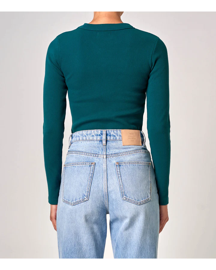 Neuw Denim Jonesy Long Sleeve Top - Deep Jade