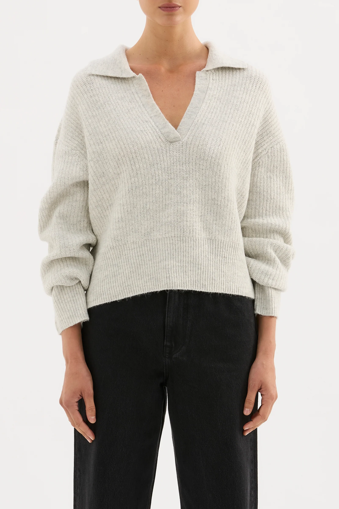 Nude Lucy Coleen Rugby Knit - Grey Marle