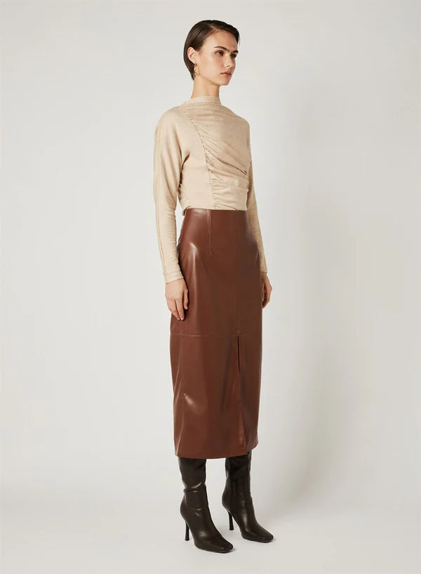 Esmaee Rocco Midi Skirt - Nutmeg