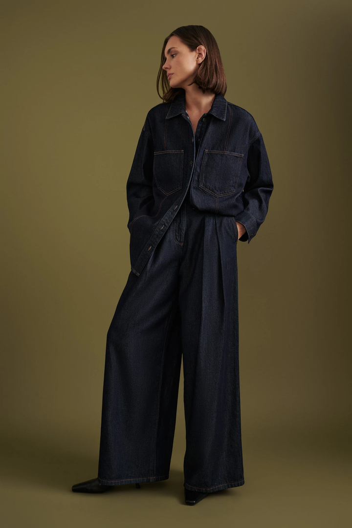 Nude Lucy Vita Denim Overshirt - Deep Blue