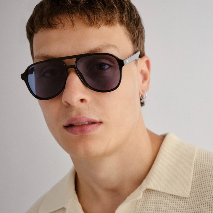 Le Specs Tragic Magic Sunglasses-Black Navy Mono