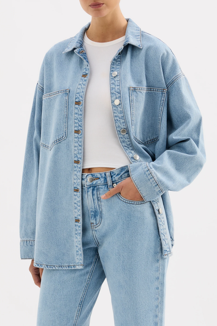 Nude Lucy Organic Denim Overshirt - Soft Blue