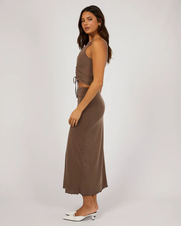 Jorge Luxe Maxi Skirt - Brown