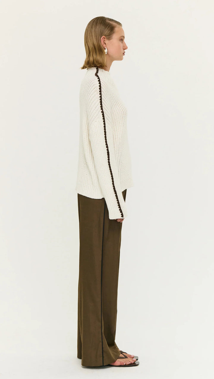 Staple The Label Finn High Neck - Cream/Chocolate