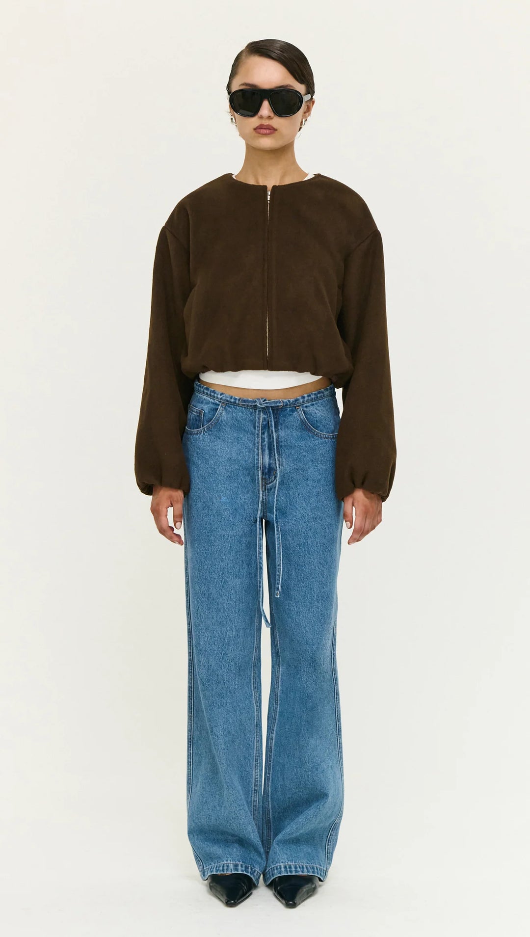 Staple The Label Alaric Cropped Jacket - Chocolate