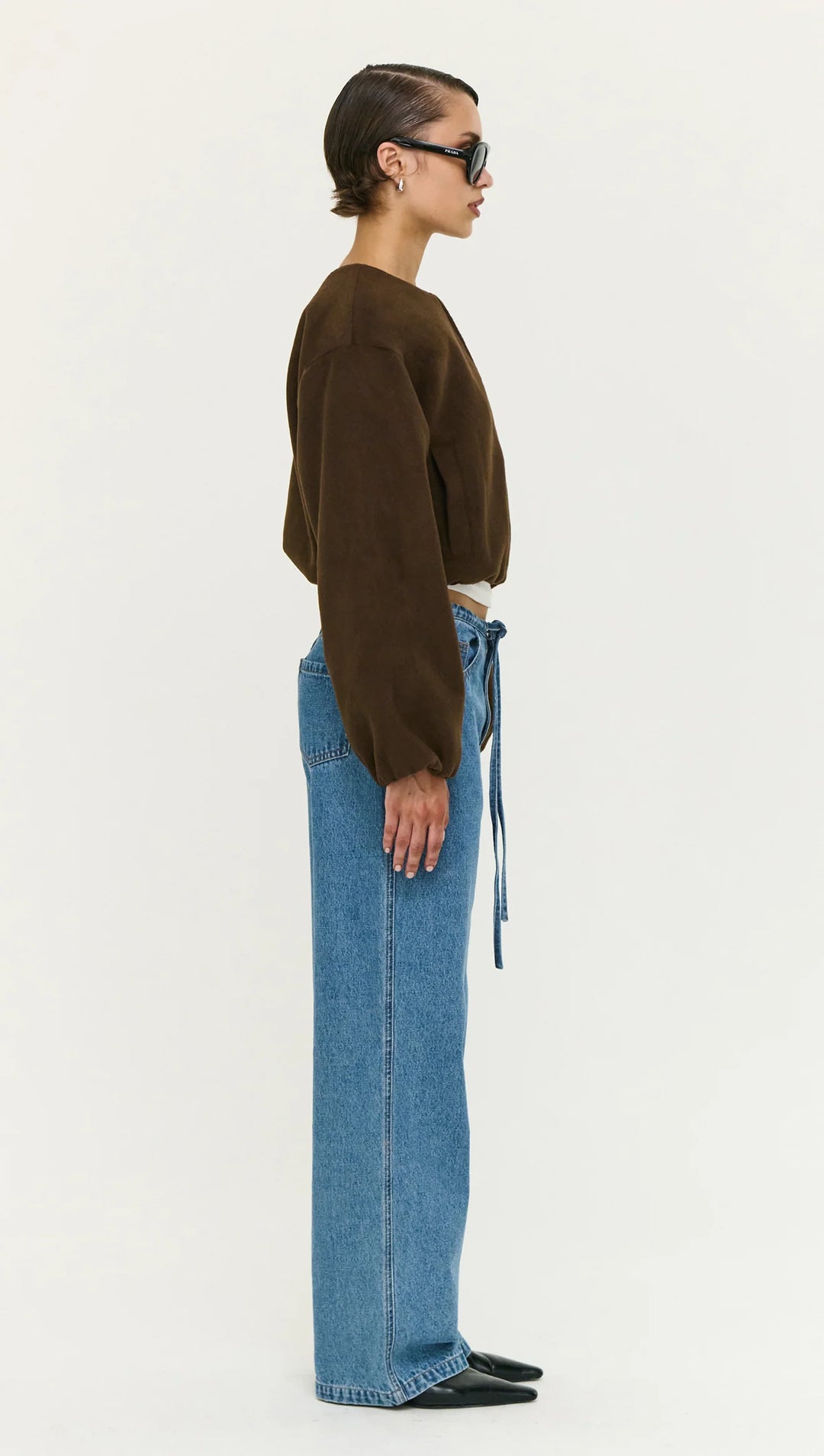 Staple The Label Alaric Cropped Jacket - Chocolate