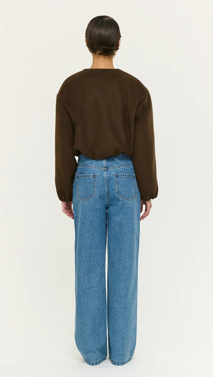 Staple The Label Alaric Cropped Jacket - Chocolate
