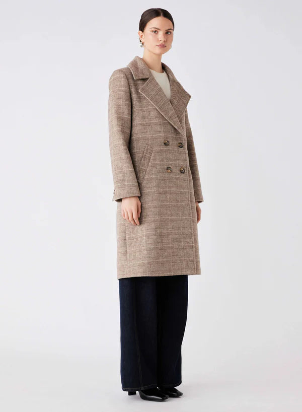Esmaee Lodge Coat - Taupe Check